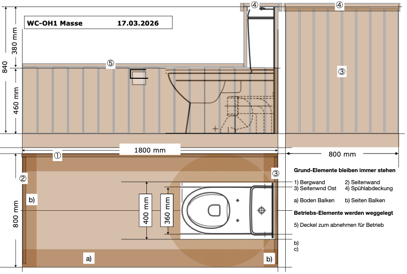 WC Plan Grundriss Seitenansicht